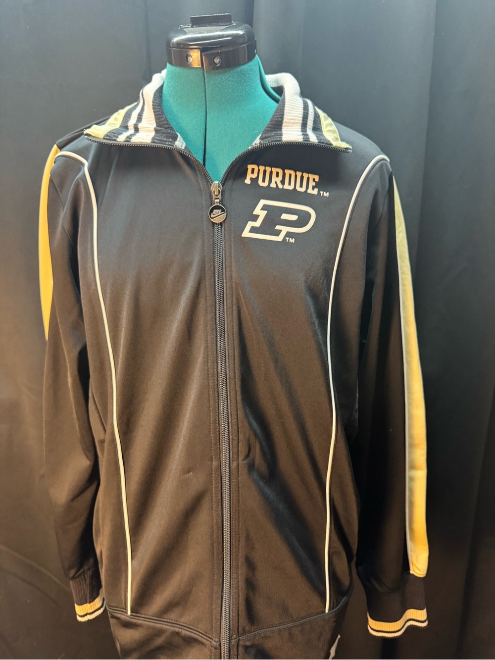 Purdue  Black & Gold Track Jacket - Official Purdue Logo